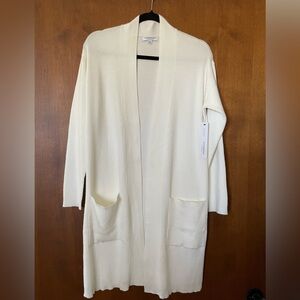 LIVERPOOL Los Angeles Cardigan Sweater long Open Front NWT!! White XS